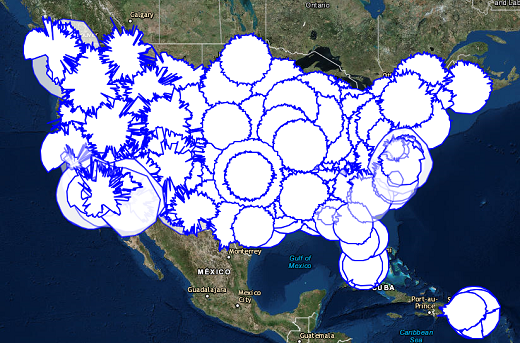 Example Contours for 1300-1350 MHz Band with Current FAA Long-Range Radars