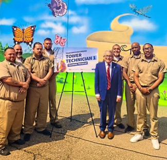 Men from the Tower Technician 1 Training Program posing