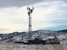 Specialized equipment deployed at the Table Mountain Radio Quiet Zone to measure 5G transmitter emissions.